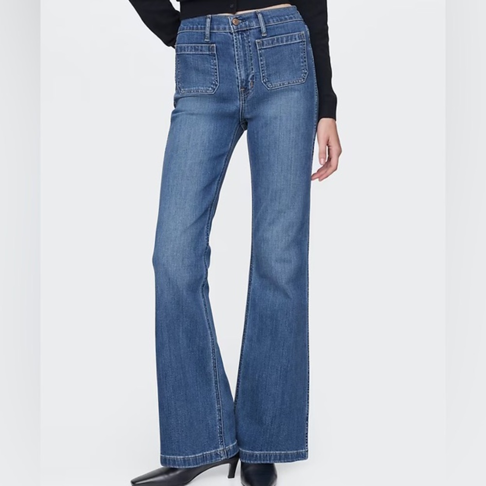 Gap High Rise '70s Flare Jeans in Color New Medium Indigo